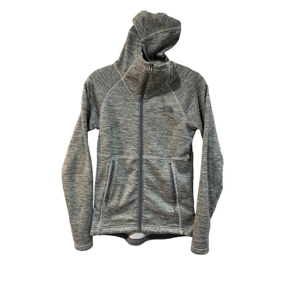North Face Heather Gray Jacket Full Zip with Hood Size XS - Picture 1 of 5
